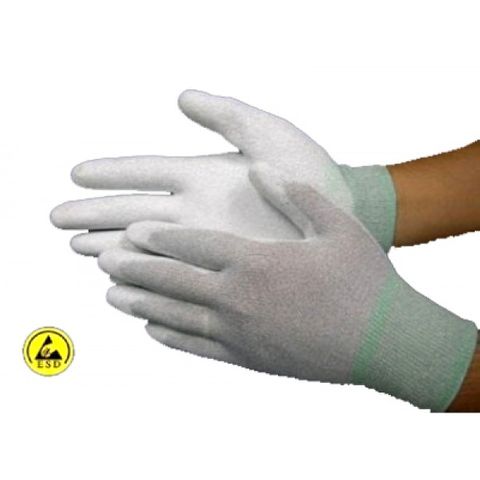 CARBON CONDUCTIVE GLVOES WITH COATED PALMS LARGE