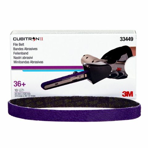 3M 33449 CUBITRON II SANDING BELT 20 X 520 MM 36+ PACK OF 10
