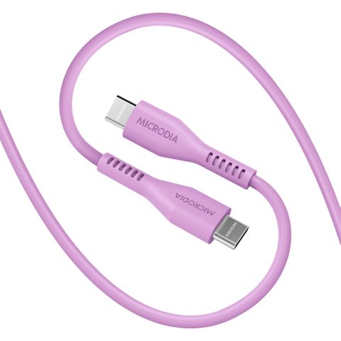 MICRODIA FRUITYWIRE LIQUID SILICON PD100W 2.6M USB-C TO USB-C CABLE - LAVENDER