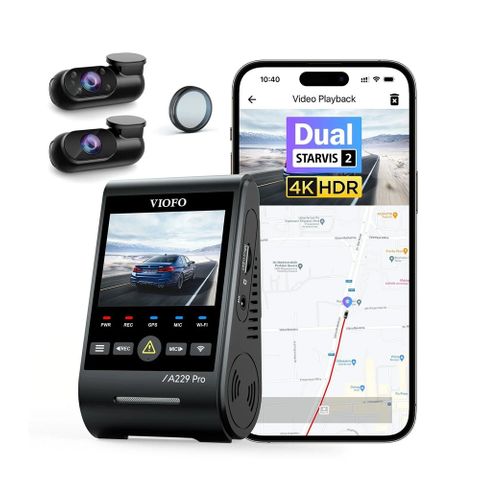 VIOFO DASHCAM A229 PRO 4K FRONT + 2K INTERNAL + 2K REAR 5GHZ WIFI + GPS