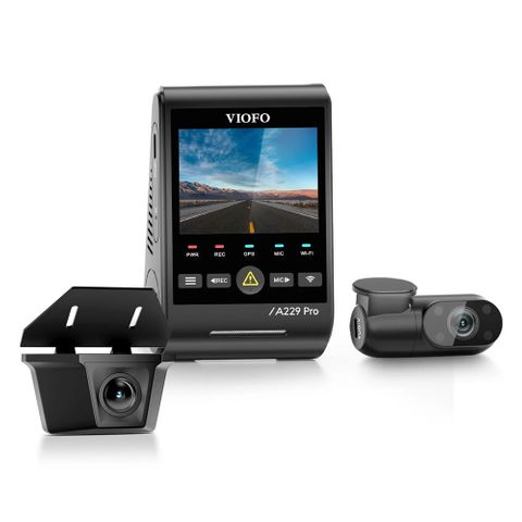 VIOFO DASHCAM A229 PRO 4K FRONT + 2K INTERNAL + 2K WATERPROOF REAR 5GHZ WIFI + GPS