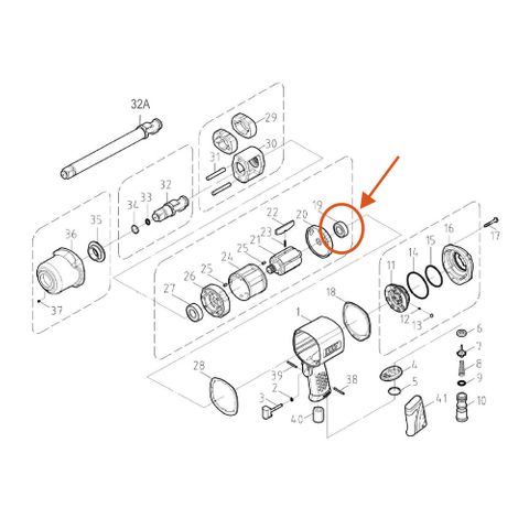 M7 BEARING, REAR TO SUIT NC-6266 IMPACT WRENCH