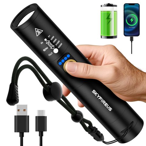 SKYFIRE 1353J FLASHLIGHT TORCH IP54 763 LUMENS WITH UV / LASER POINTER