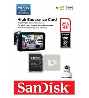 SANDISK HIGH ENDURANCE MICRO SDXC 256GB (20,000HRS) C10 V30 R100MB/S | W40MB/S FOR DASH CAMERAS