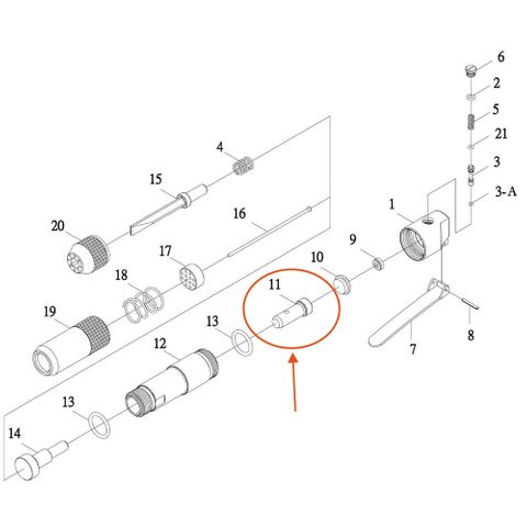 M7 AIR NEEDLE SCALER PISTON FOR SN-1288