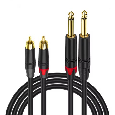 MALE 2X RCA TO 6.5MM TRS CABLE FROM DJ DECKS TO SKAA DANI 50CM