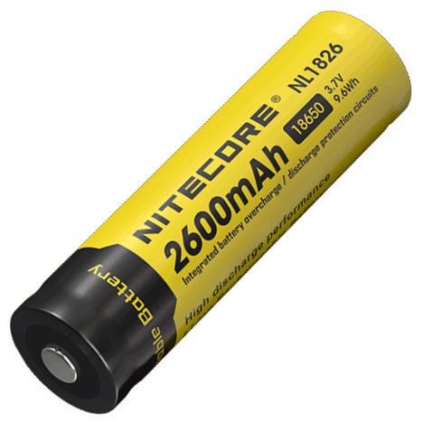 NITECORE LI-ION RECHARGEABLE BATTERY 18650 (3.7V 2600mAh)