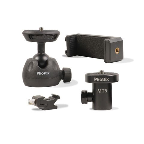 PHOTTIX MT5 LIGHT STAND ADAPTER BALL HEAD KIT