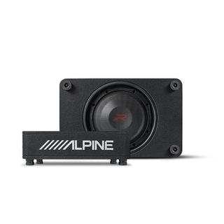 ALPINE (R SERIES) 10" SHALLOW PROFILE ENCLOSURE 2 OHM SUBWOOFER 1800W MAX, 600W RMS