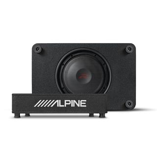 ALPINE (R SERIES) 12" SHALLOW PROFILE ENCLOSURE 2 OHM SUBWOOFER 1800W MAX, 600W RMS