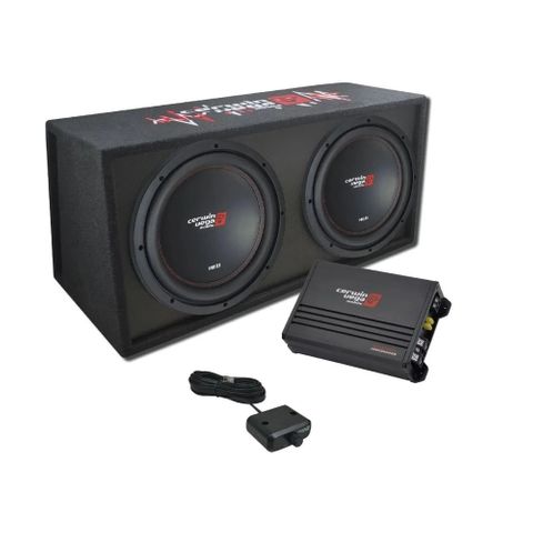 CERWIN VEGA XED SERIES DUAL 12" SUBWOOFER & VENTED ENCLOSURE WITH AMPLIFIER BASSKIT