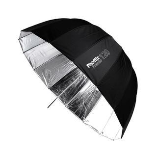 PHOTTIX PREMIO REFLECTIVE UMBRELLA, SILVER & BLACK - 120CM