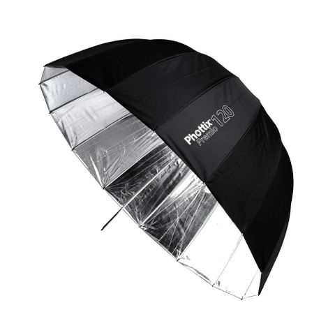 PHOTTIX PREMIO REFLECTIVE UMBRELLA, SILVER & BLACK - 120CM