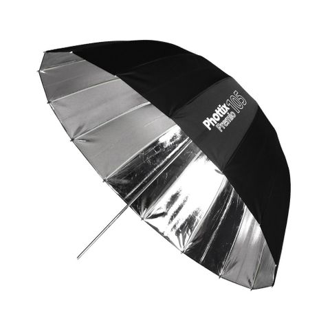 PHOTTIX PREMIO REFLECTIVE UMBRELLA, SILVER & BLACK - 105CM