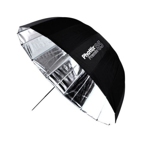 PHOTTIX PREMIO REFLECTIVE UMBRELLA, SILVER & BLACK - 85CM