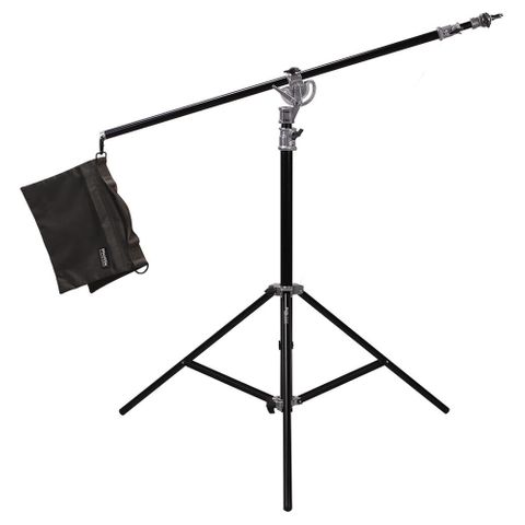 PHOTTIX SALDO 395 STUDIO BOOM, LIGHT STAND & SANDBAG, CHROME & BLACK - 395CM