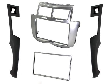 FITTING KIT TOYOTA YARIS VITZ 2007 - 2011 DOUBLE DIN (SILVER / BLACK)