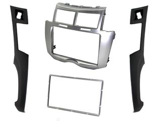 FITTING KIT TOYOTA YARIS , VITZ 2007 - 2011 DOUBLE DIN (SILVER / BLACK)