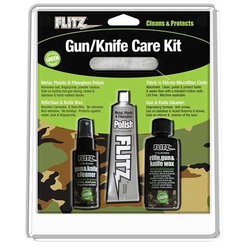 FLITZ KNIFE & GUN CARE KIT, POLISH, MATT CLEANER WAX & CLOTH