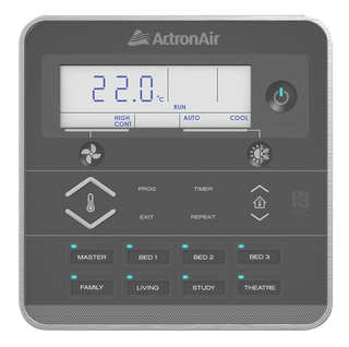 ACTRON AIR LR7-1G 7 DAY WALL CONTROLLER (GREY) - 8 ZONE