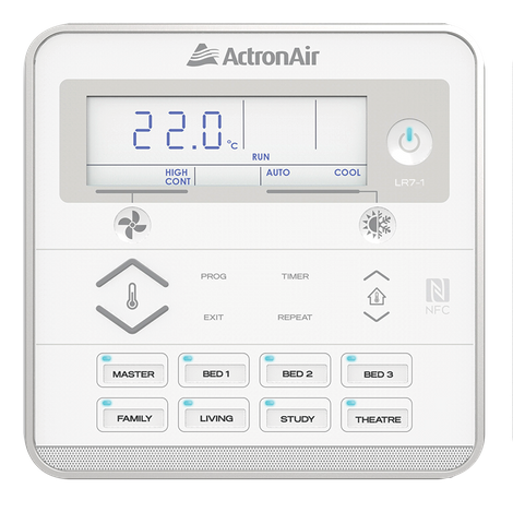 ACTRON AIR LR7-1W 7 DAY WALL CONTROLLER (WHITE) - 8 ZONE