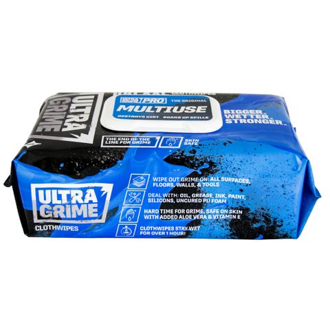 ULTRAGRIME PRO: MULTI-USE HUGE WIPES PACK OF 100 XXL+ CLOTHWIPES