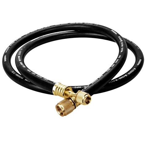Fielpiece HV1S: Premium Vacuum & Recovery Single Black Conversion Hose [1.5 mtr] with 3/8" x 1/4" Fittings
