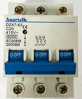 20AMP 3 POLE CIRCUIT BREAKER 6KA