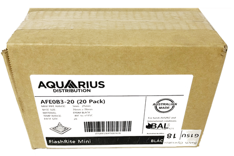 DEKTITE 20QTY  3-20MM BLACK ROOF FLASHING