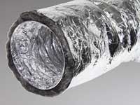 300mm x 6 metre* R1.5* INSULATED 80mm SILVER WIRE DUCT 4 ZERO CORE 230 L/SEC