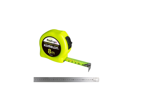 Komelon 8x25mm Hi Viz Tape measure +150mm ruler