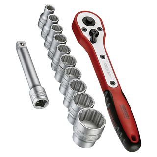 12pc 1/2in Dr. Socket Set w/Case 8-24mm -Teng