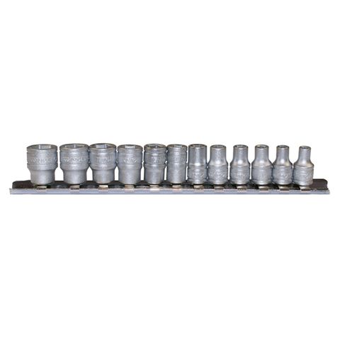 12pc 1/4in Dr. Reg. mm Socket Set 4-13mm 6Pnt -Teng