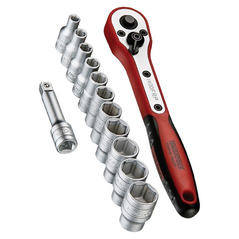 13pc 1/4in Dr. mm Socket Set w/Case 4-13mm -Teng