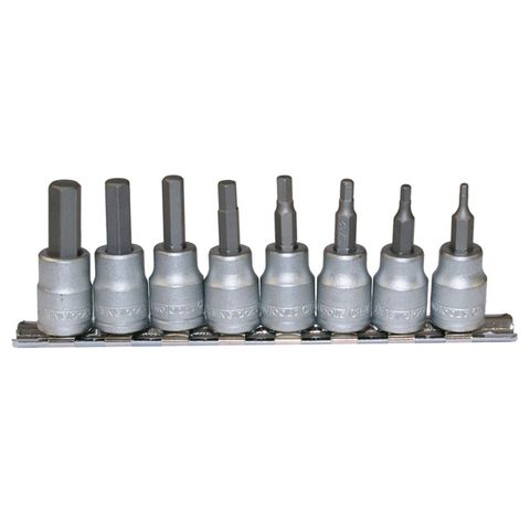 8pc 3/8in Dr. AF Hex Bit Skt Set 3/32-3/8in -Teng