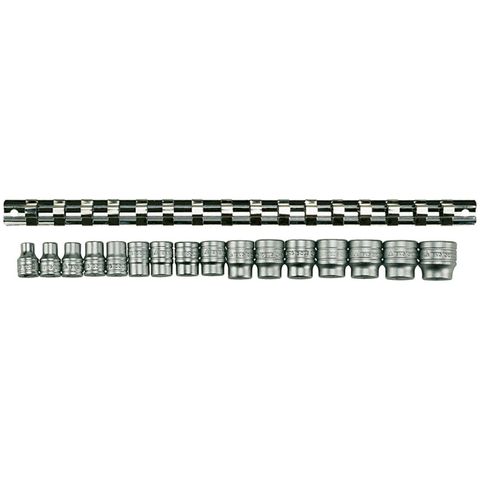 16pc 3/8in Dr. mm Socket Set 7-22mm 6Pnt -Teng