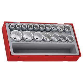 17pc 1/2in Dr. Socket Set 10-32mm - TC-Tray -Teng