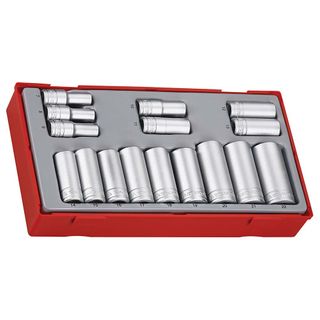 16pc 3/8in Dr. Deep Skt Set 7-22mm - TC-Tray -Teng