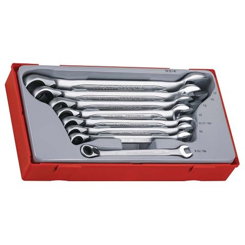 8pc Rev Ratchet Comb. Spanner Set 8-19mm - TC-Tray -Teng