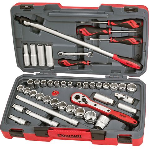 44pc 1/2in Dr. Metric & AF Socket Set -Teng