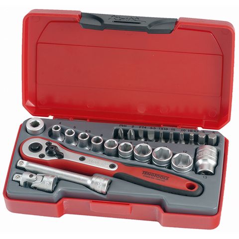 24pc 1/4in Dr. Mini Metric Socket Set -Teng