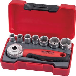 8pc 1/4in Dr. Socket Set w/Mini Ratchet -Teng