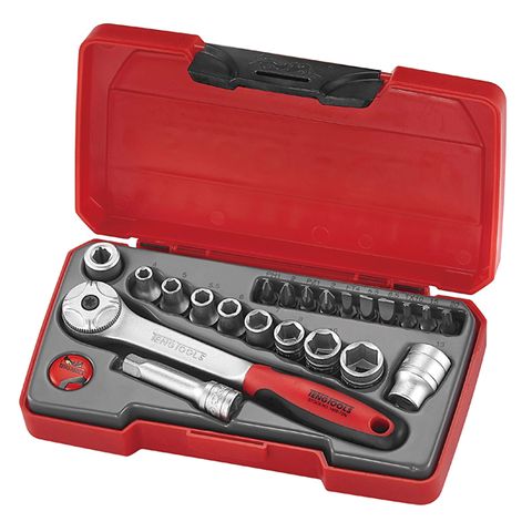 22pc 1/4in Dr. Mini Metric Socket Set -Teng