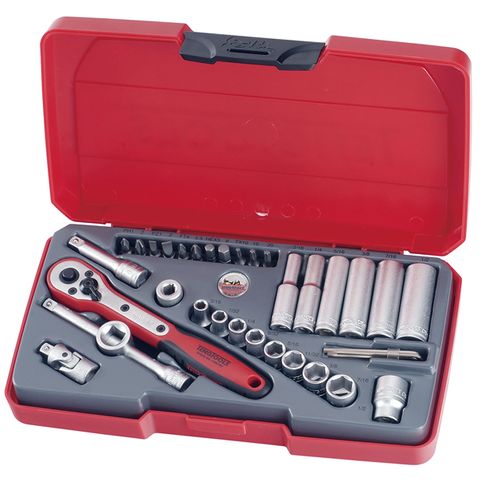 35pc 1/4in Dr. Imperial Reg/Deep Socket Set -Teng