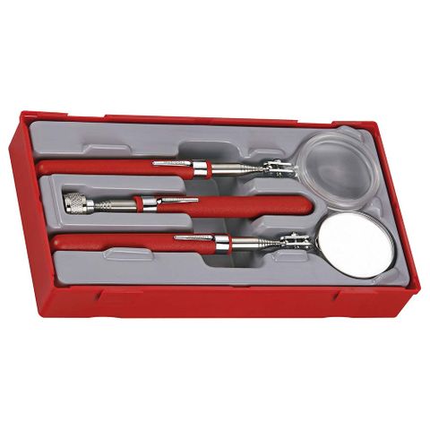 3pc Magnifier & Mirror Inspection Set - TC-Tray -Teng