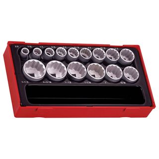 15pc 1/2in Dr. AF Socket Set - TC-Tray -Teng