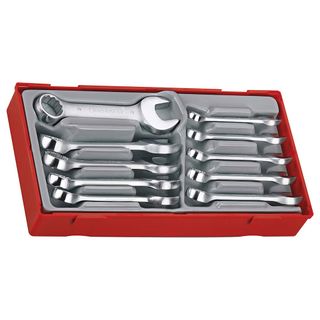 10pc Stubby Combination Spanner Set 10-19mm - TC-Tray -Teng