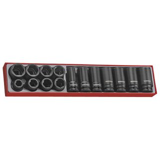 15pc 3/4in Dr. Impact Reg & Deep Skt Set - TTX-Tray -Teng