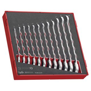 12pc Rev. Ratchet mm Combination Spanner Set - TED-Tray -Teng