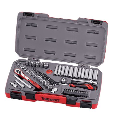 60pc 1/4in Dr. Metric/AF Reg/Deep Socket Set -Teng